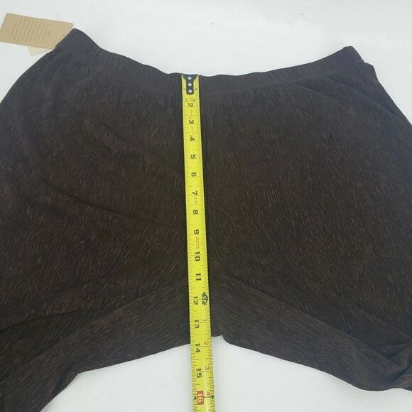 Coldwater Creek Crop Pants Slinky Crinkle Texture Travallure Brown 1X New - Picture 6 of 12
